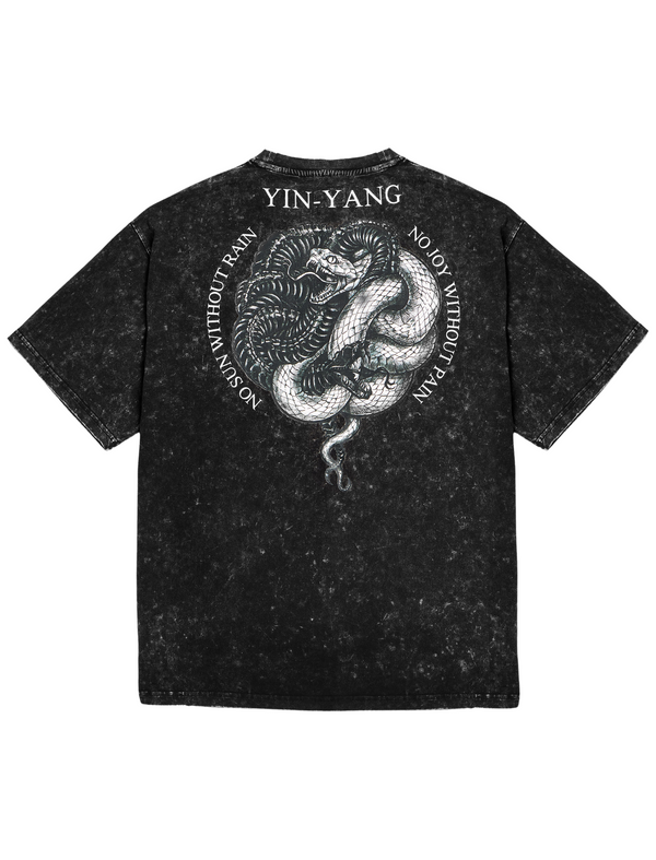 YIN-YANG OVERSIZED TEE X ACID WASH