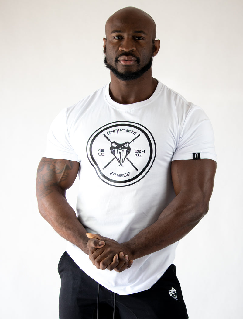 (white) 45 lb. t-shirt